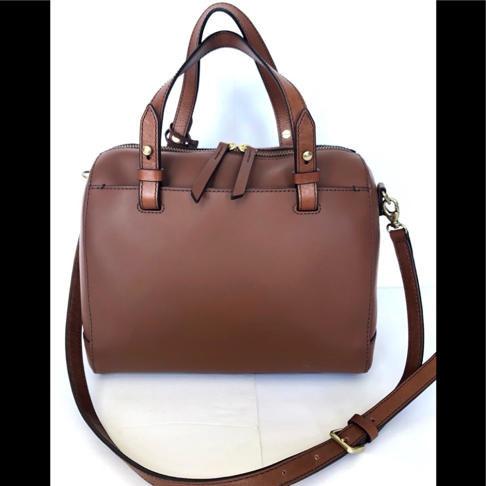 Fossil Rachel Brown Leather Satchel Crossbody